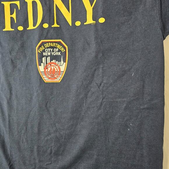 FDNY Blue Jerzee T Shirt Mens Medium Short Sleeve New York Fire Dept Y2K - Picture 3 of 11